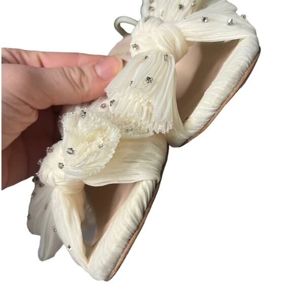 Loeffler Randall Camellia Pearl Rhinestone Pleated Heels sz 6B - Picture 5 of 16